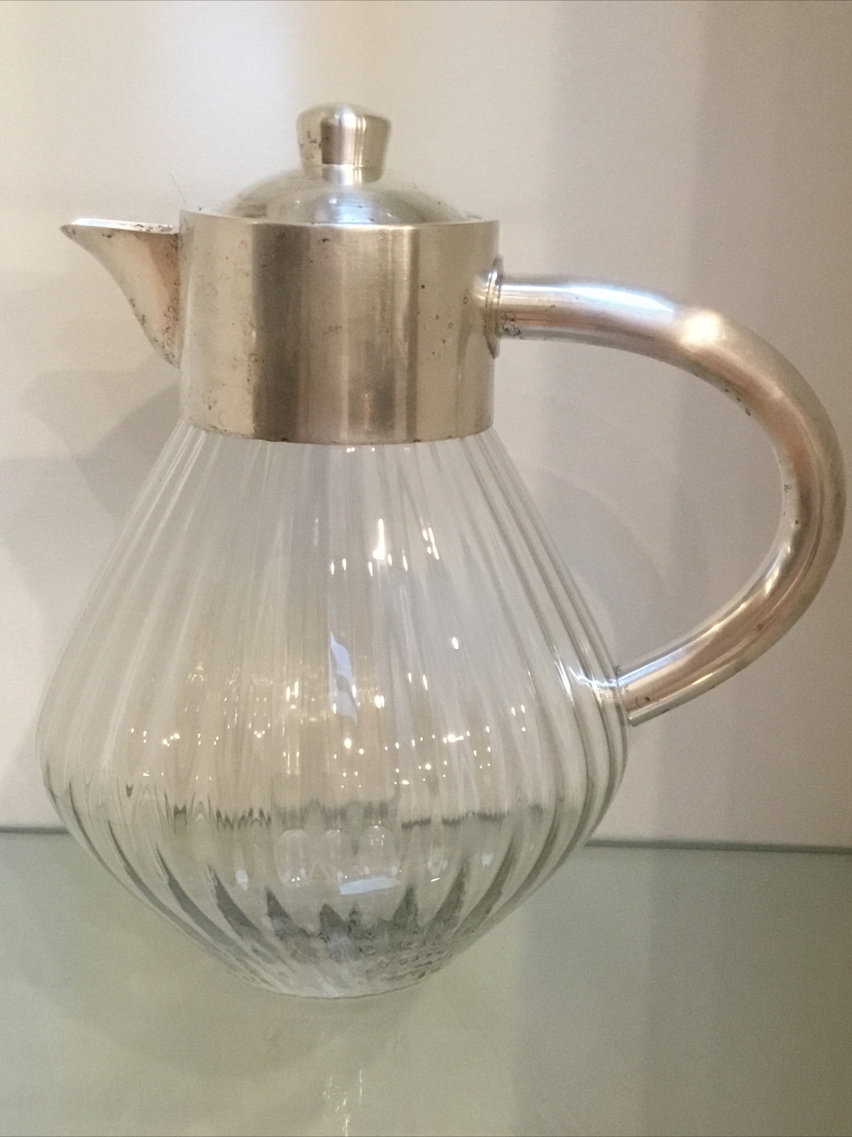 Vintage German Eisenberg Lozano – Silver plate Water Pitcher 11” Tall