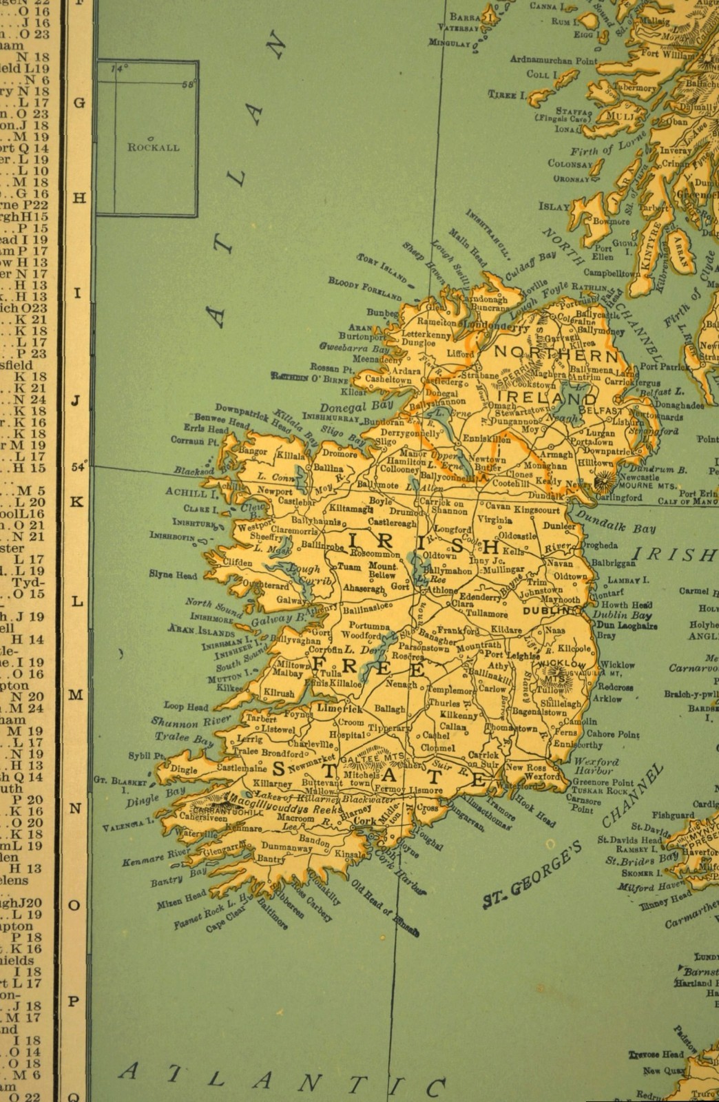 Antique BRITISH ISLES Map Wall Art United Kingdom Old Original Edinburgh Dublin