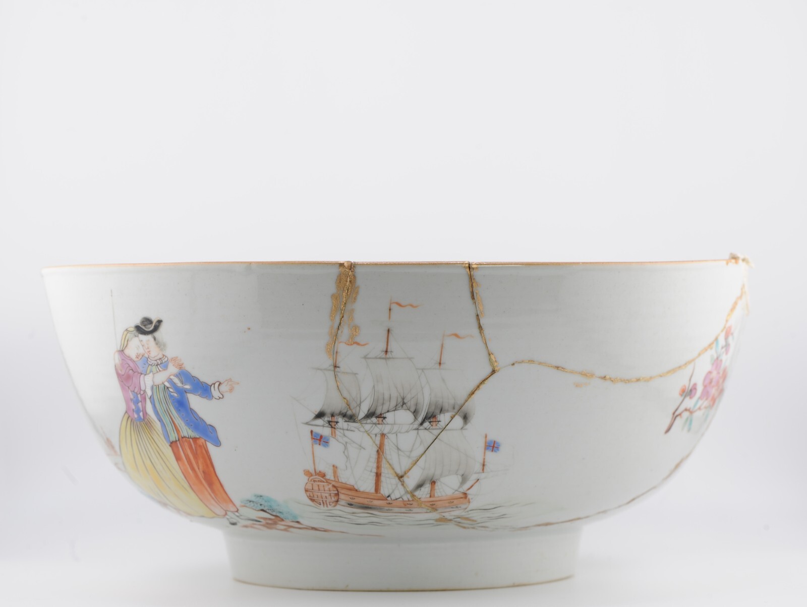 Antique 18C Chinese Porcelain Bowl 1757-1760 A SAILOR’S FAREWELL AND HOMECOMING
