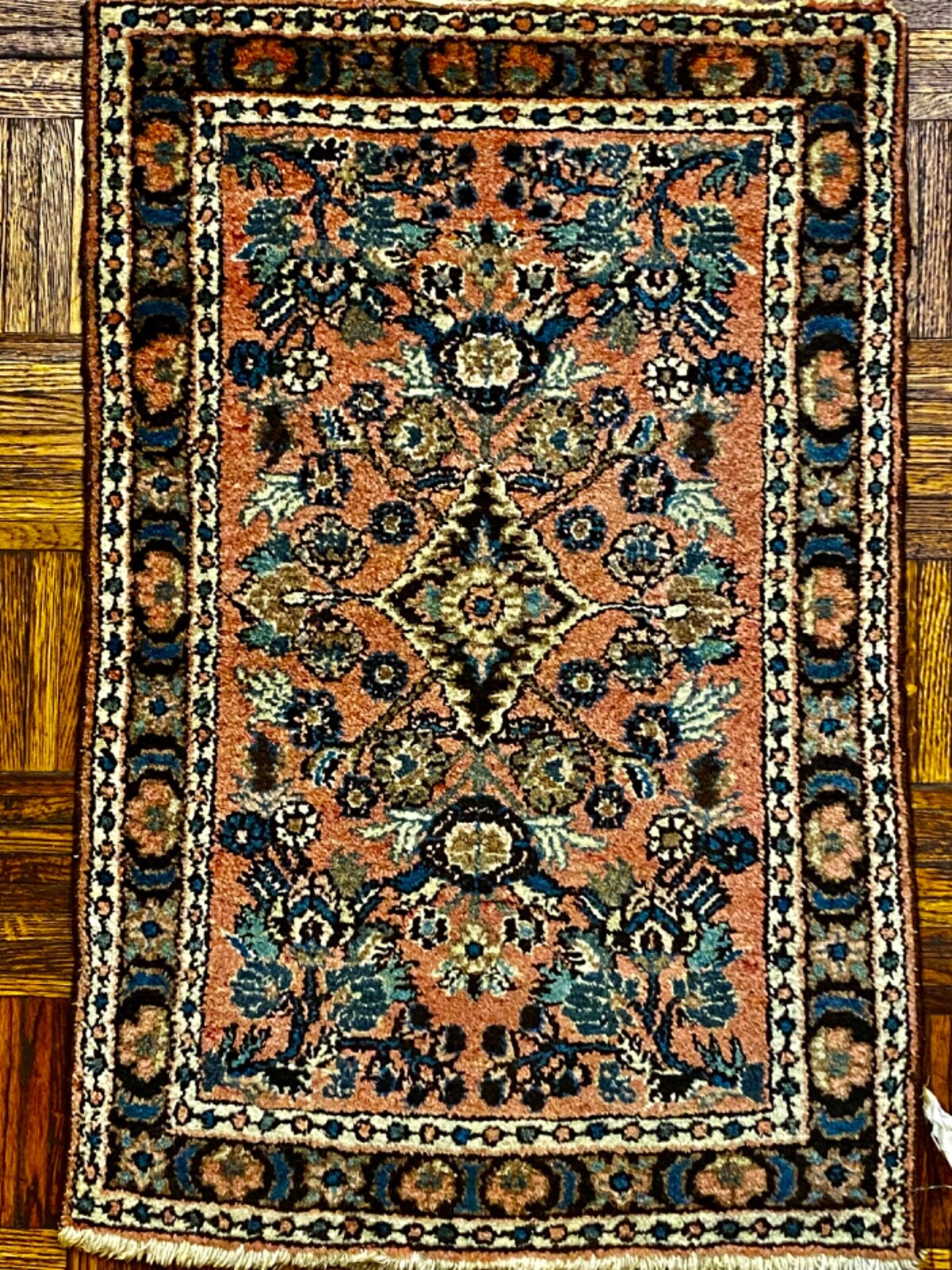 Antique Ham-adan Mat ca. 1890; 3ft x 4ft