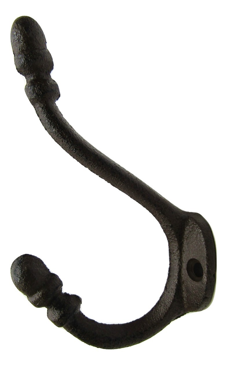 Lot 4 Antique-Inspired Rustic School Coat Double Hooks Cast Iron Wall Mount