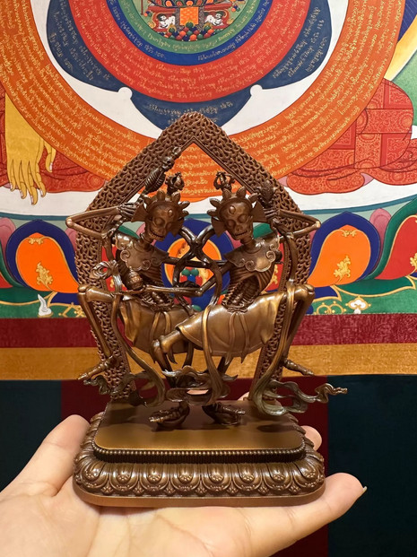 15CM Tibet Citipati Protector Buddha Copper Statue