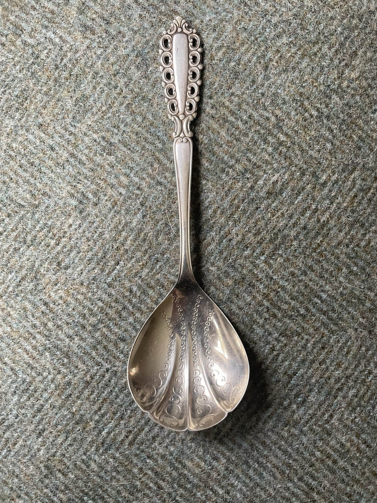 Swedish Silver Ornate Pattern Spoon 1968 By GAB 22.65 Grams
