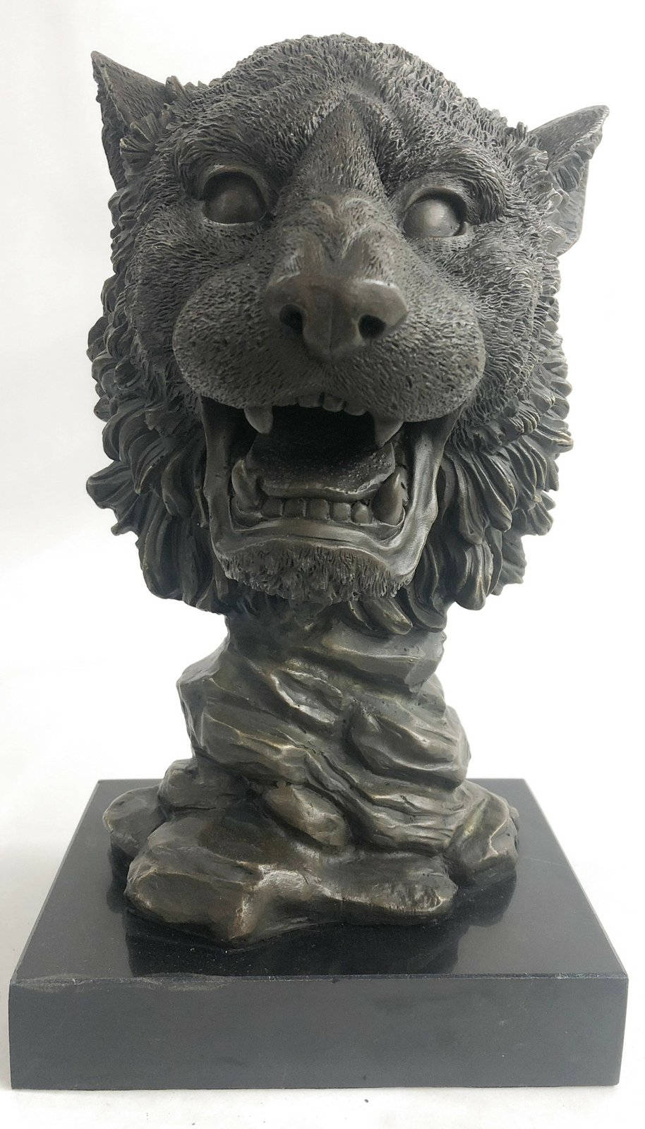 Lion Bust Collectible Figurine Bust Handcrafted Faux Bronze Museum Quality Work