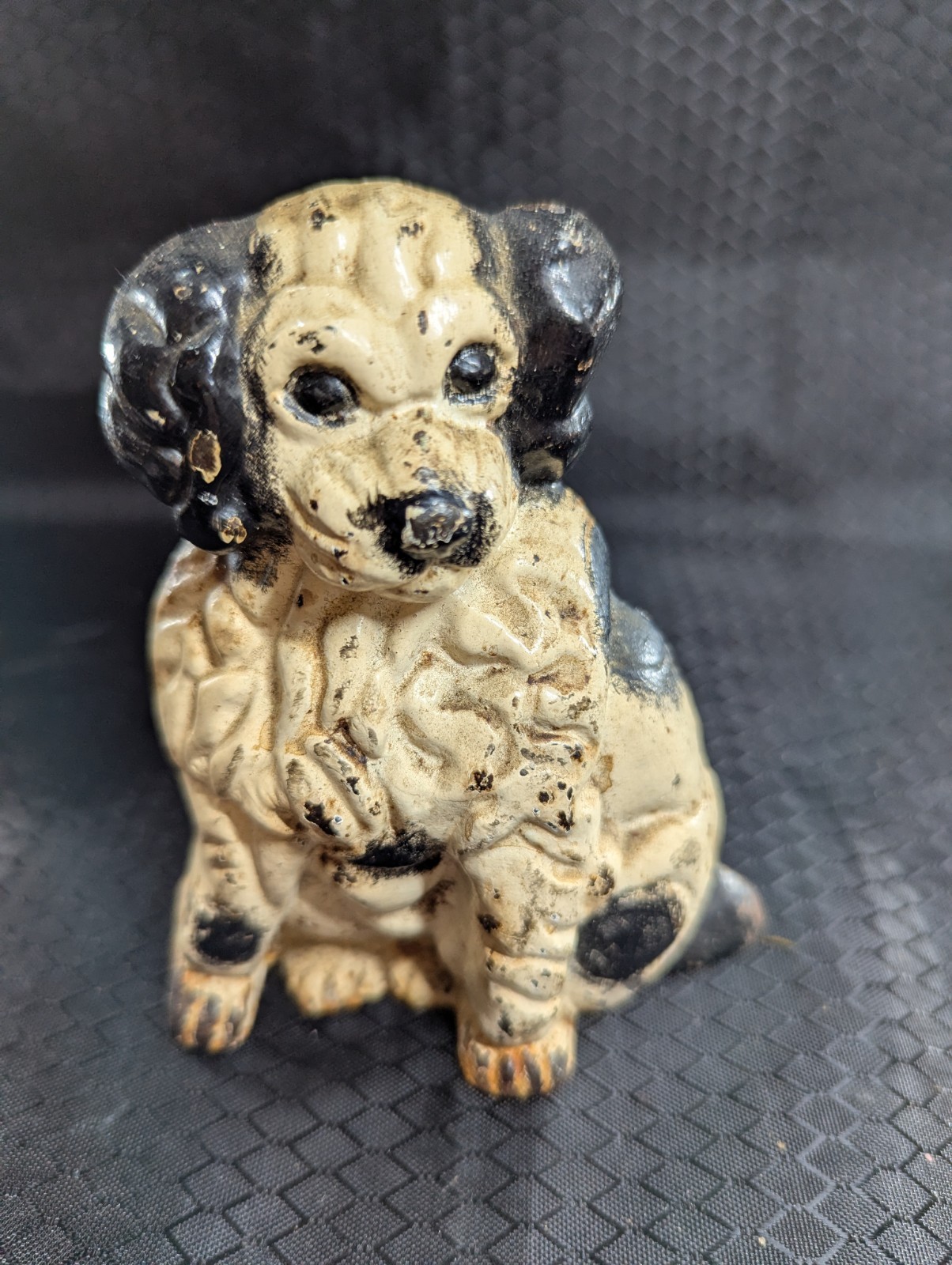Cast Iron Spaniel Dog Doorstep Small Vintage Heavy 4.5 in Home Decor In BU12 V