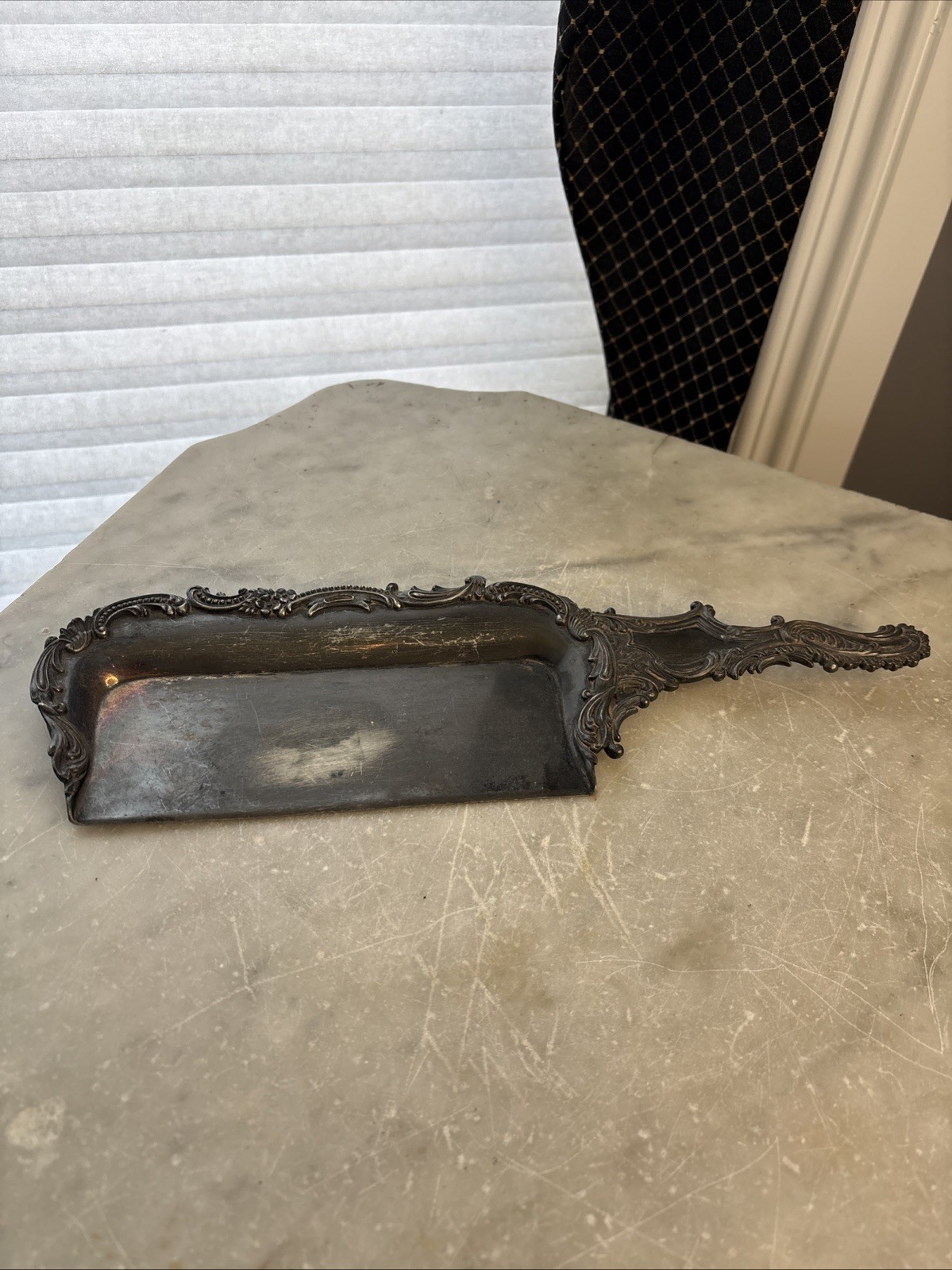 Antique Eureka Silver Butler’s Crumb Tray#119 Victorian Shaving Tray Patina
