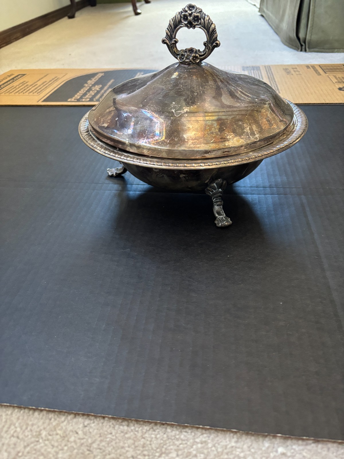 FB Rogers Silver Co 1158 Silver Plated Footed Covered Dish Serving Bowl