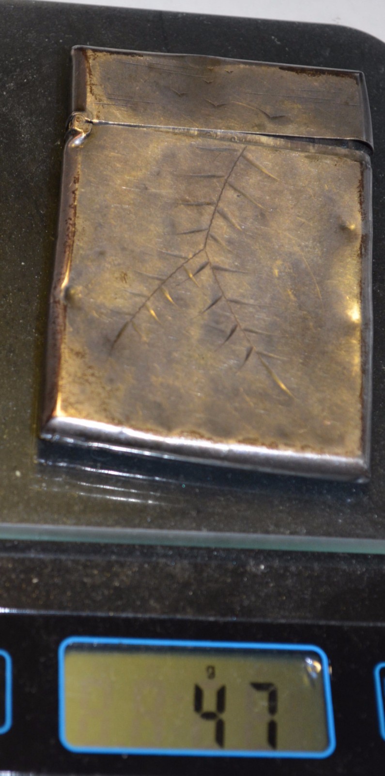 Vintage Sterling Silver Cigarette Case 47 Grams lion anchor GORHAM business card