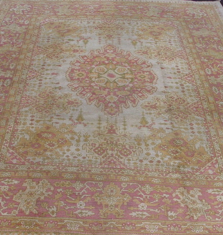 Exquisite Antique Agra Indian Hand Knotted Wool Oriental Rug 9′ x 12′