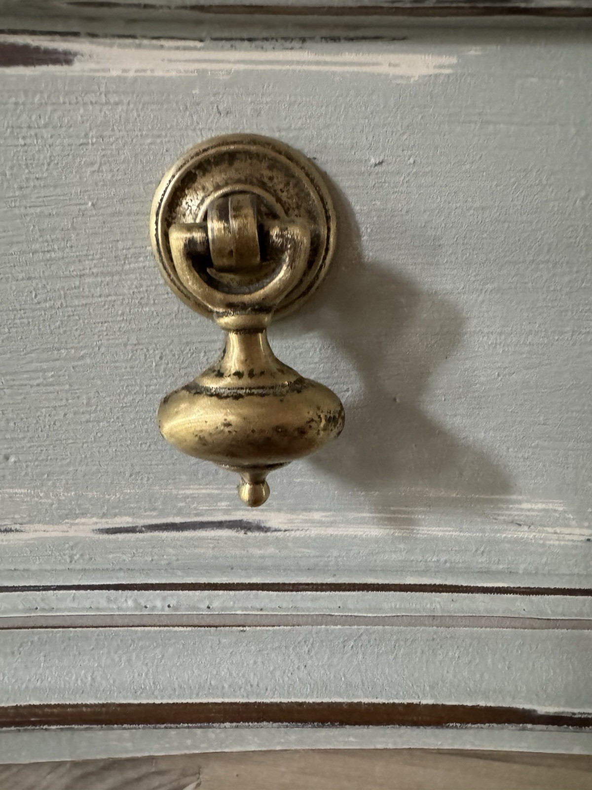 Set Of 6 Keeler Teardrop Knobs E522 With Solid Brass Backers E3096-1