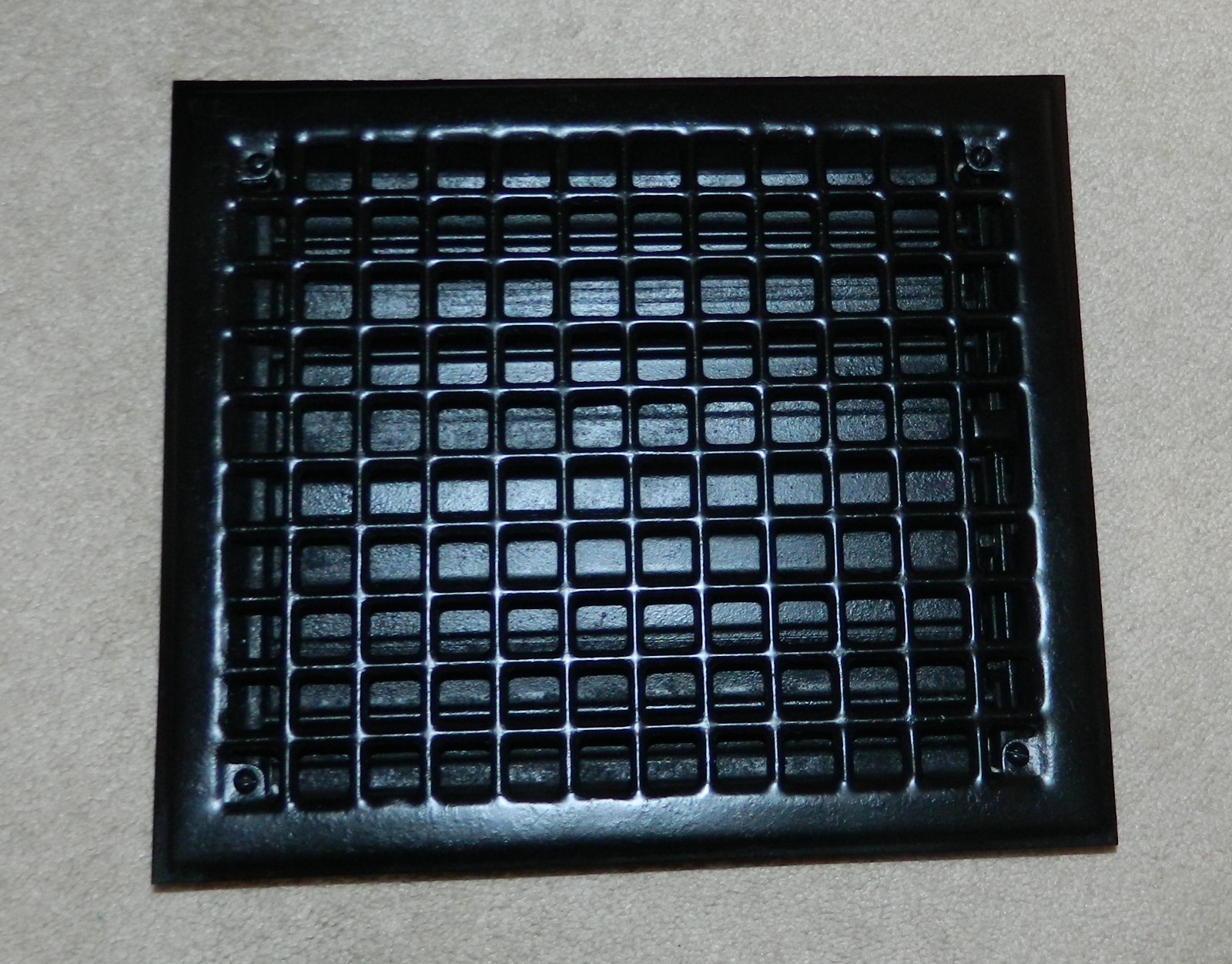 Antique Victorian Steel Register Air Vent Heat Grate For 10″×12″ Opening Black