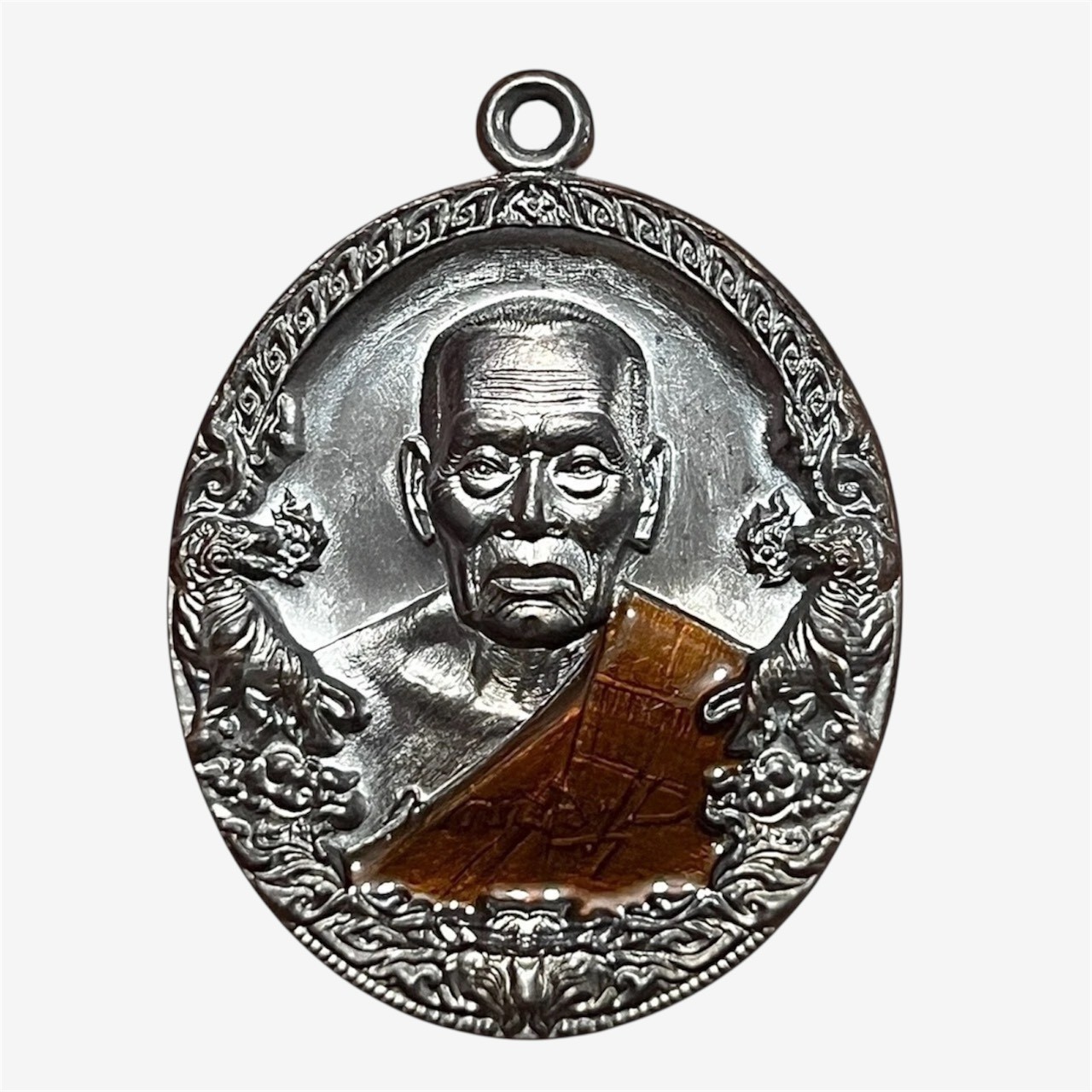 Authentic LP Pat Tiger King Wealth Luck Power Success Copper Thai Buddha Amulet