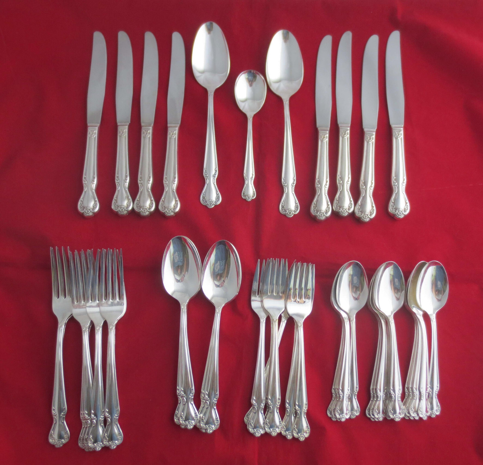 51 Piece Rogers & Bros DAYBREAK ELEGANT LADY Silverplate Flatware Set Svc for 8