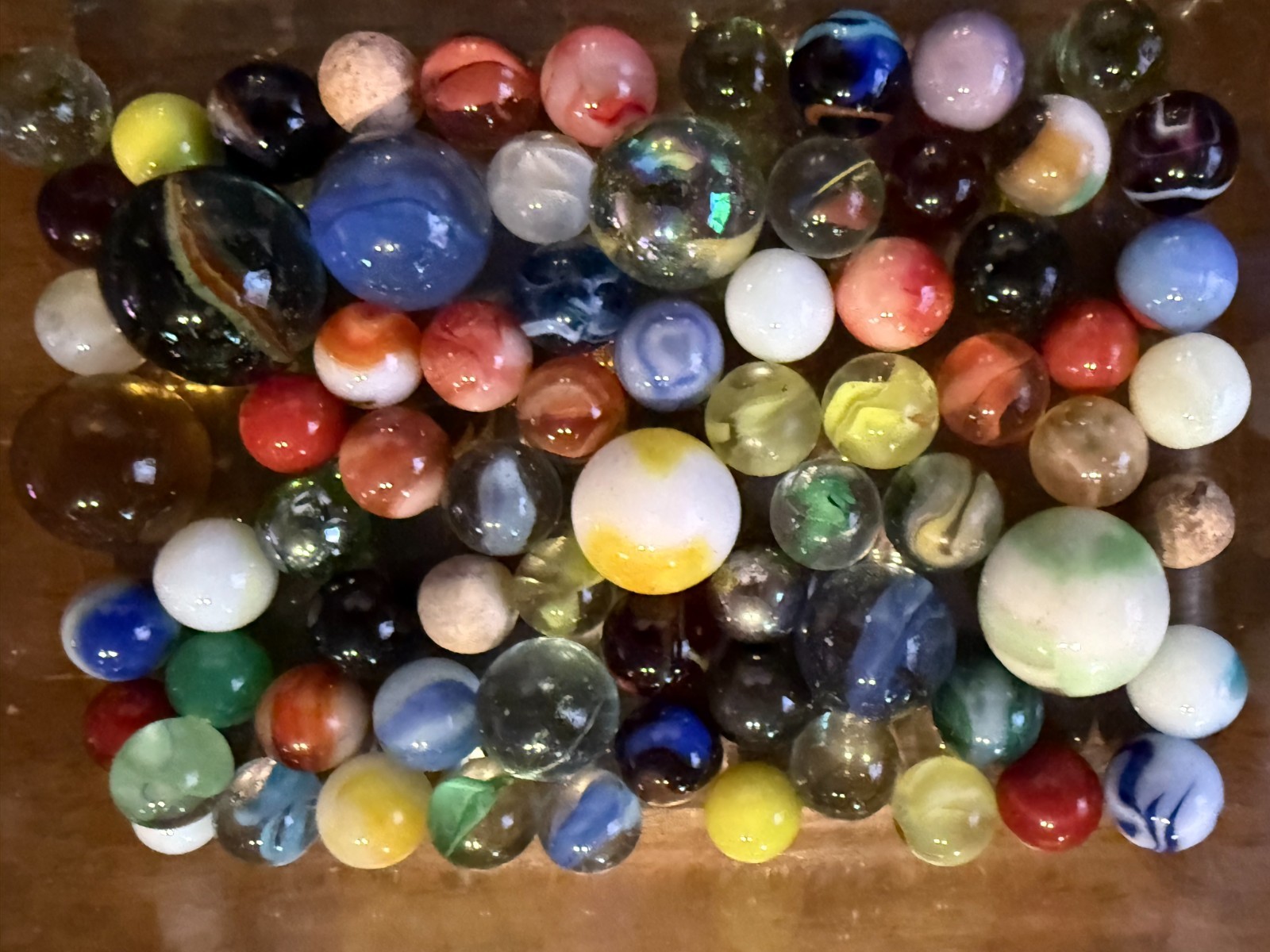 Vintage Marbles (Slags, Swirls, Cats Eyes, Bennies, Etc).Each lot varies Lot#61