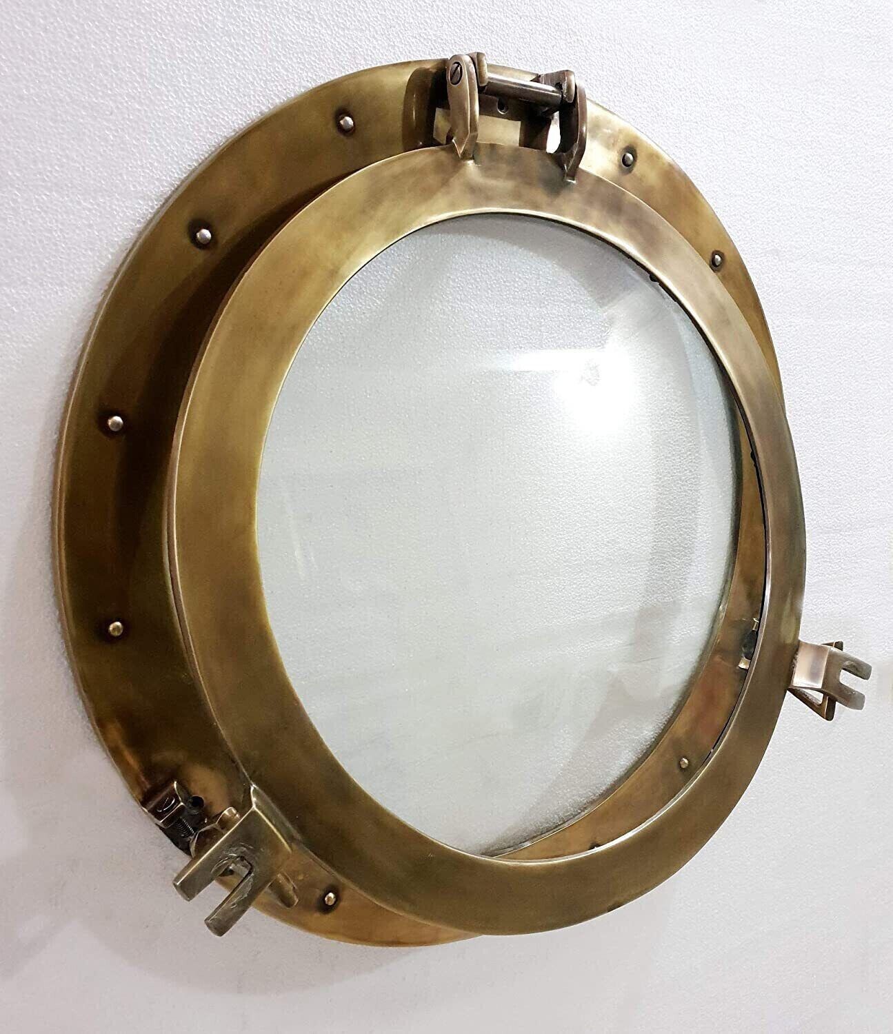 Brass Antique 24″ Window Porthole Ship Boat Window Wall Décor Nautical Porthole