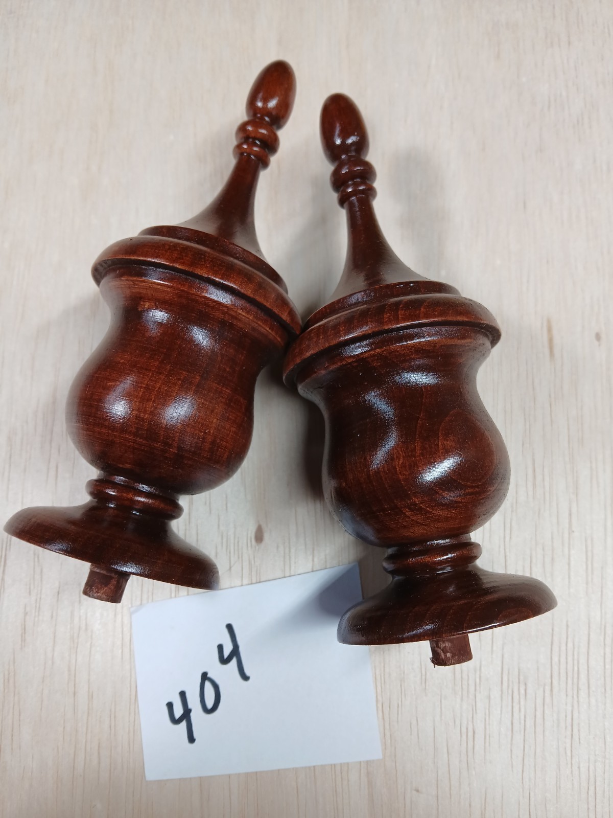 Lot of 2 Vintage Wooden Finials #404
