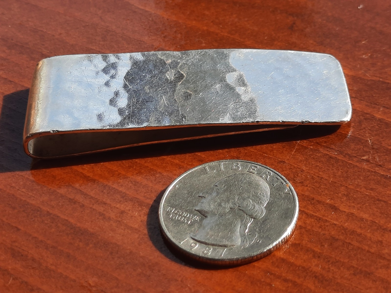 Sterling Silver Old Newbury Crafters Hammered Arts & Crafts Money Clip
