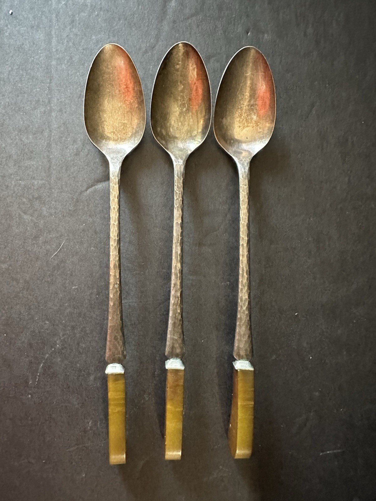 Vintage Wallingford Silverplate Bakelite Handle 8″ Ice Tea Spoons Set of 3