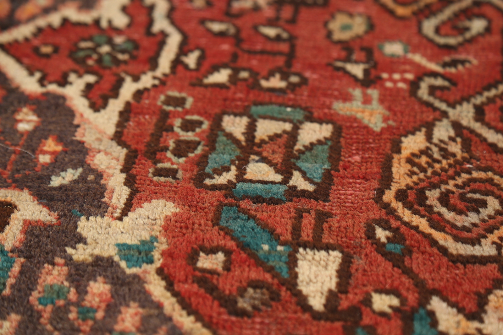 Vintage Rust Wool Hand-made Traditional Tribal Geometric Runner Rug 3×11 Carpet