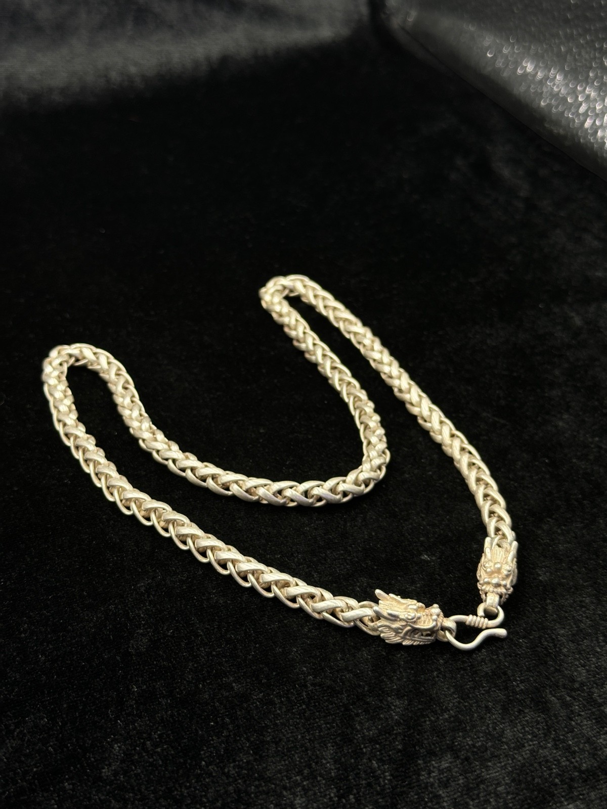Vintage Handmade Good Quality Unique Tibetan Silver Dragon Chain Necklace