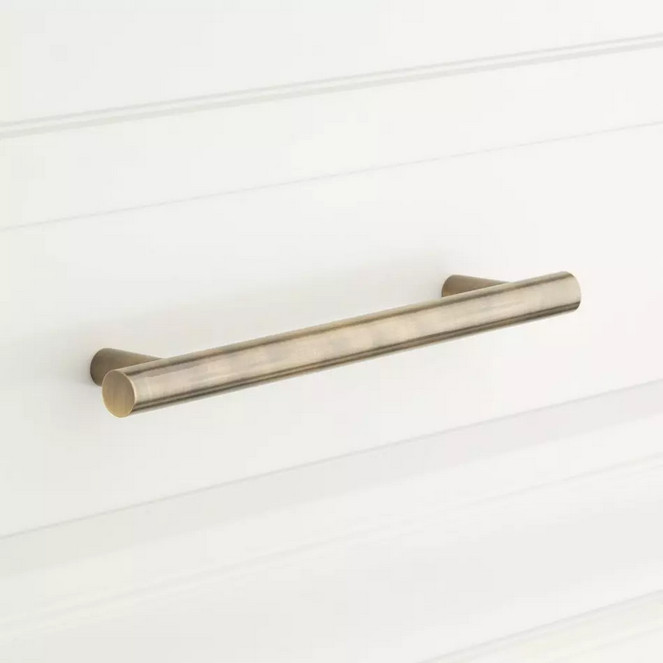 Signature Hardware – 3-3/4″ Avignon Solid Brass Cabinet Pull – Antique Brass