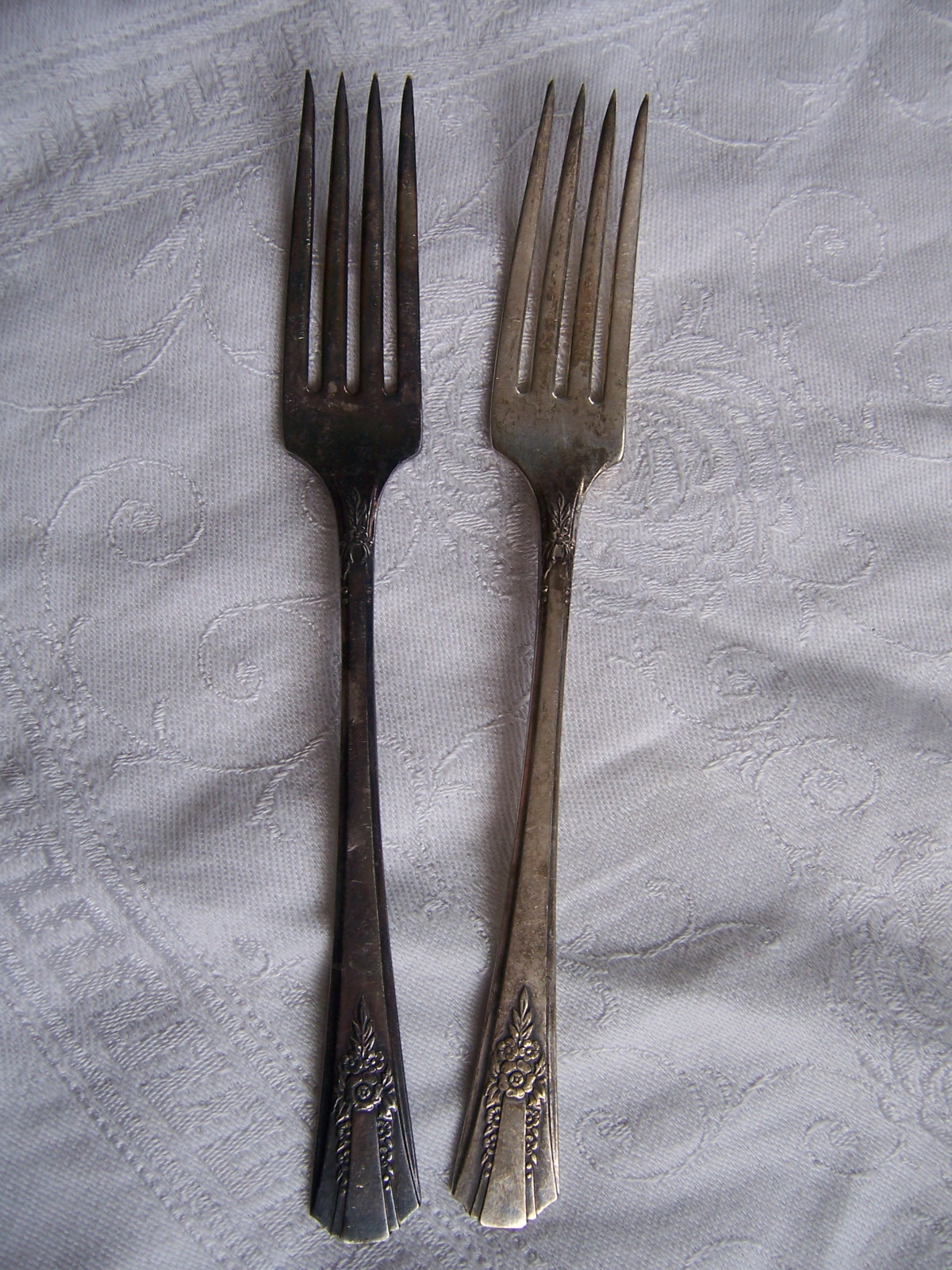 2 Antique SENATE SILVER Plate Silver Plated Flatware 2 matching forks