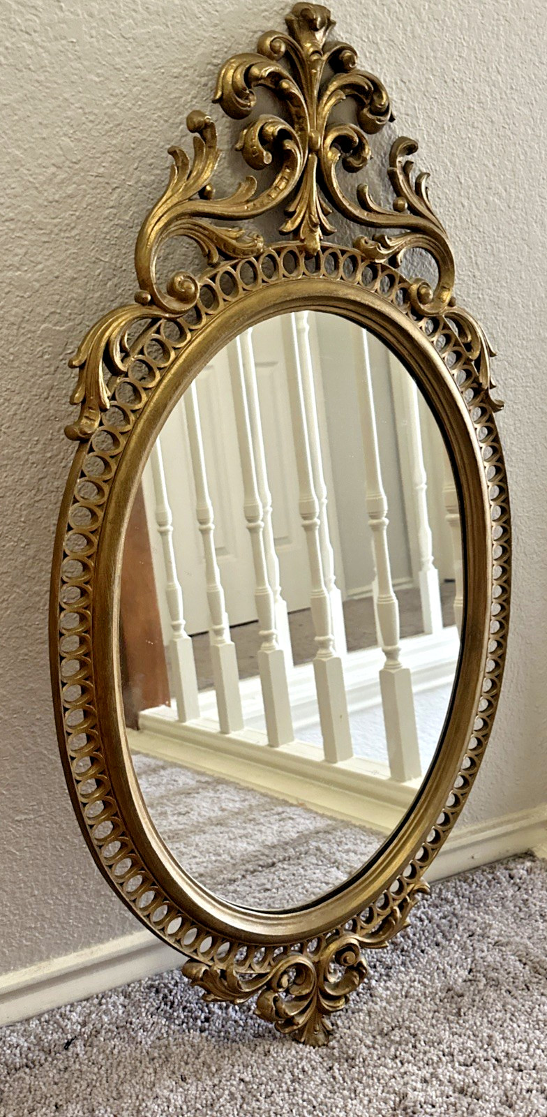 Vtg Burwood Hollywood Regency Gold Victorian Wall Mirror Ornate