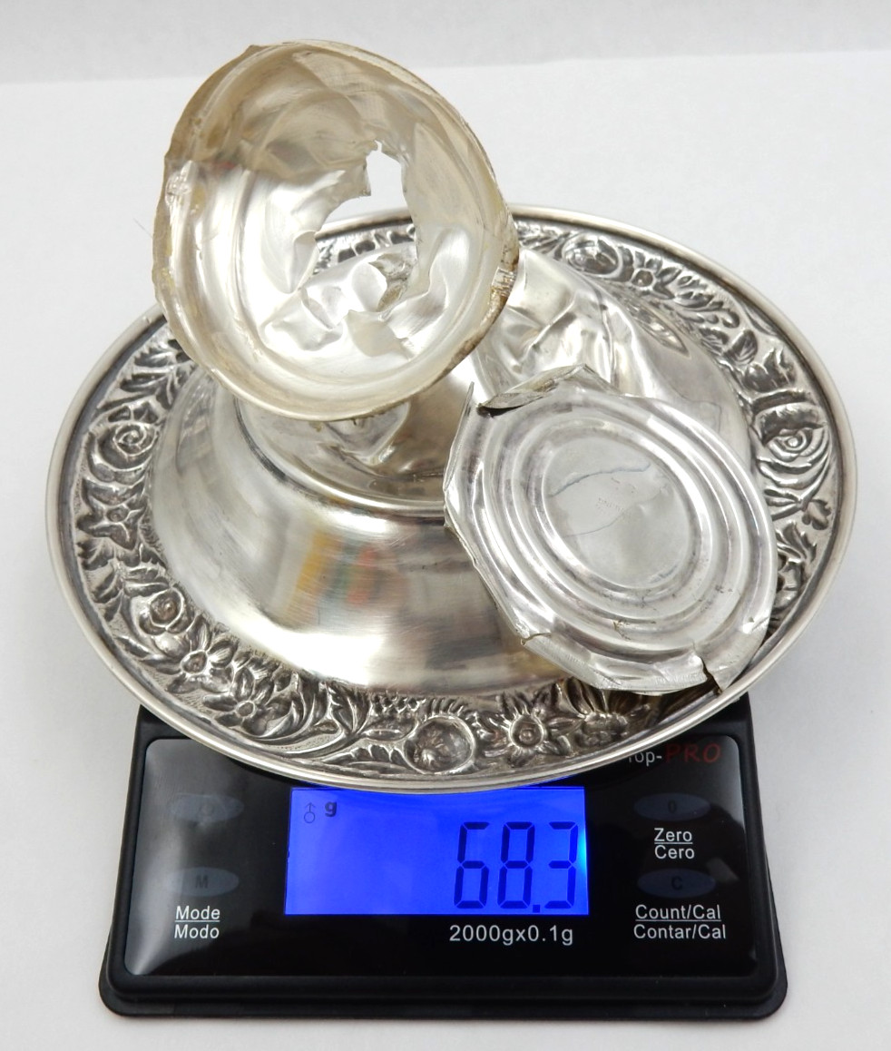 ANTIQUE STERLING SILVER HAMILTON COMPOTE DISH, FOR SCRAP OR SALVAGE, 68.3 GRAMS
