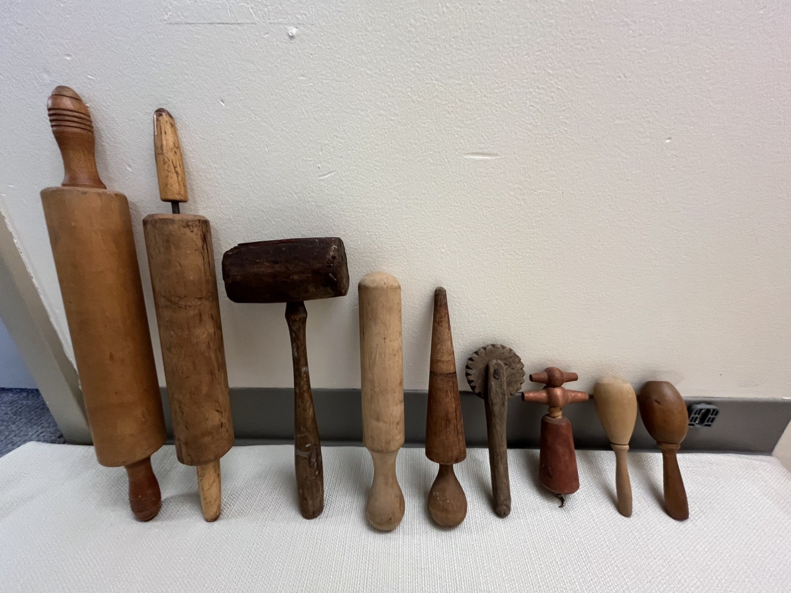 Lot of 9 Primitive Antique Vintage Wood Rustic Farmhouse Kitchen Tools