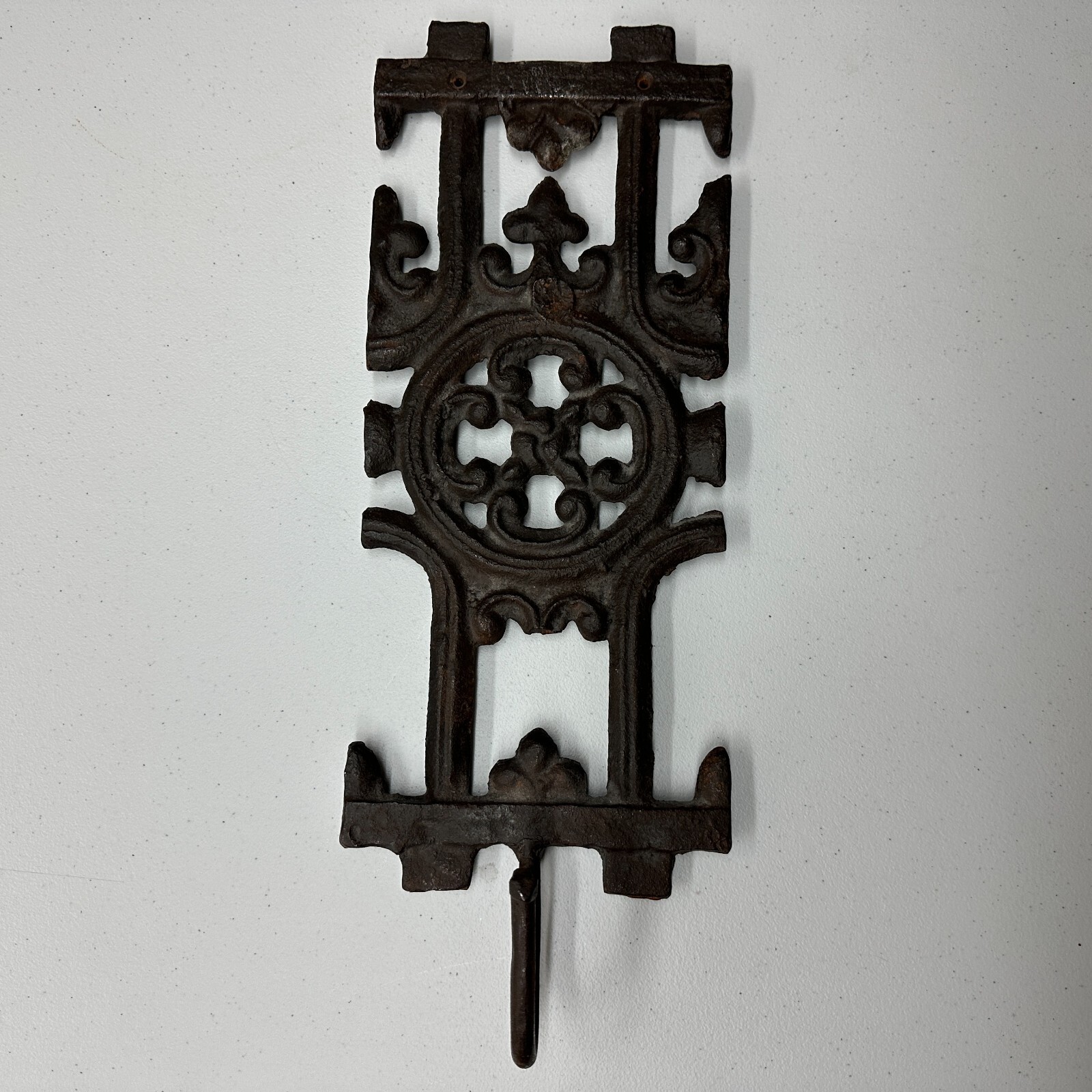 Ornate Antique Iron FENCE SALVAGED Salvage Coat Hanger Farmhouse Victorian HEAVY