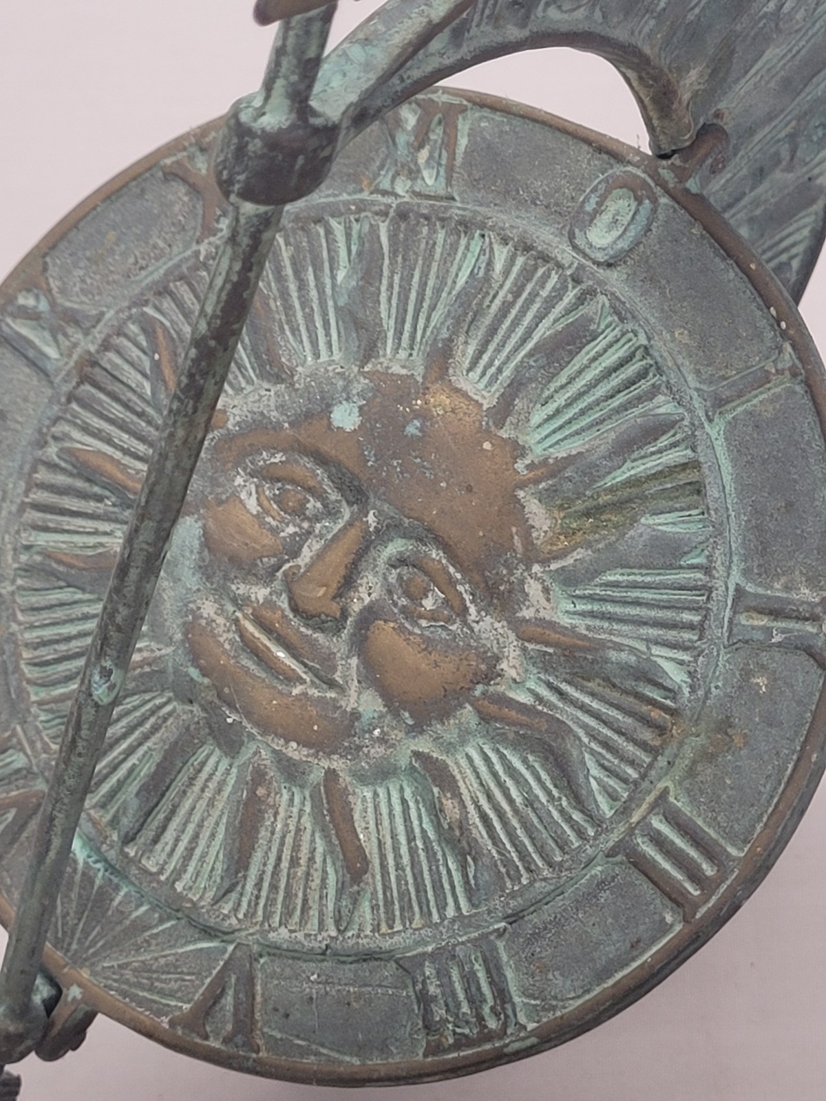 Solid Brass Vintage Sun Dial 10 Inches Beautiful Patina