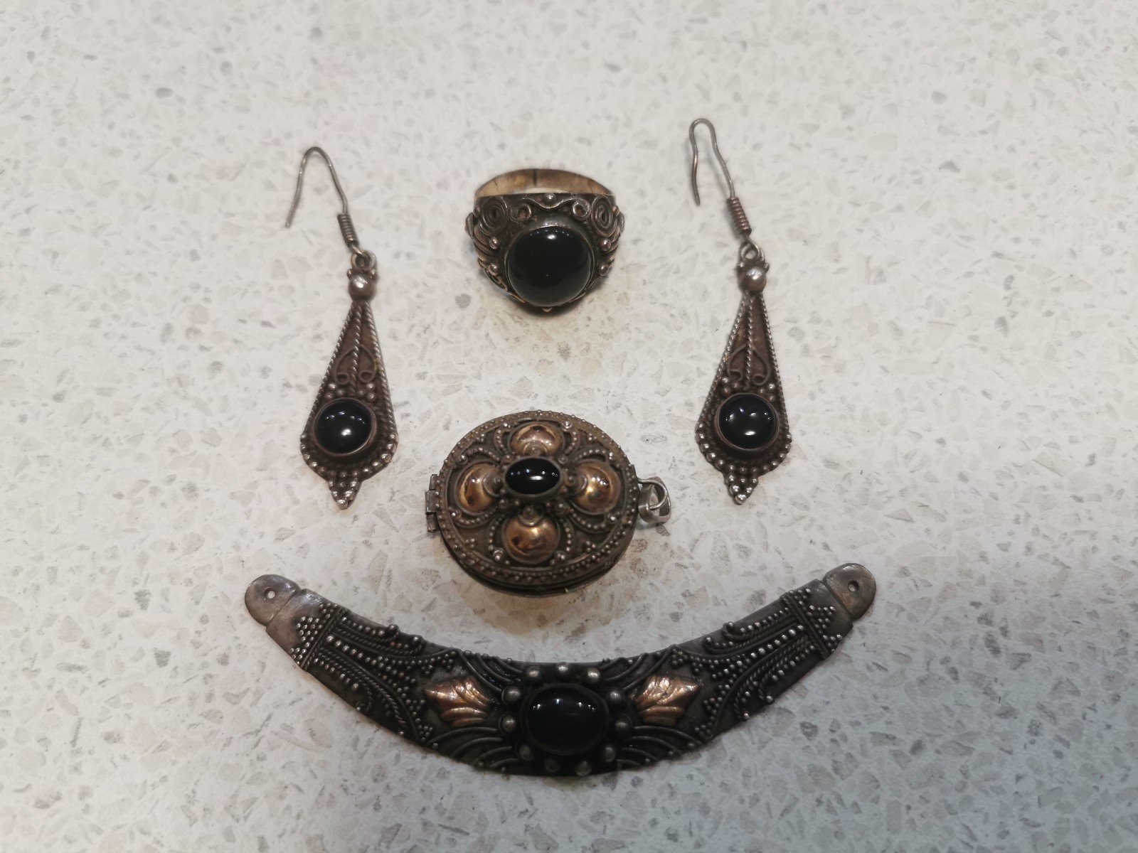 Vintage UNIQUE MASSIVE SILVER COLLECTIBLE JEWELRY SET 0.925