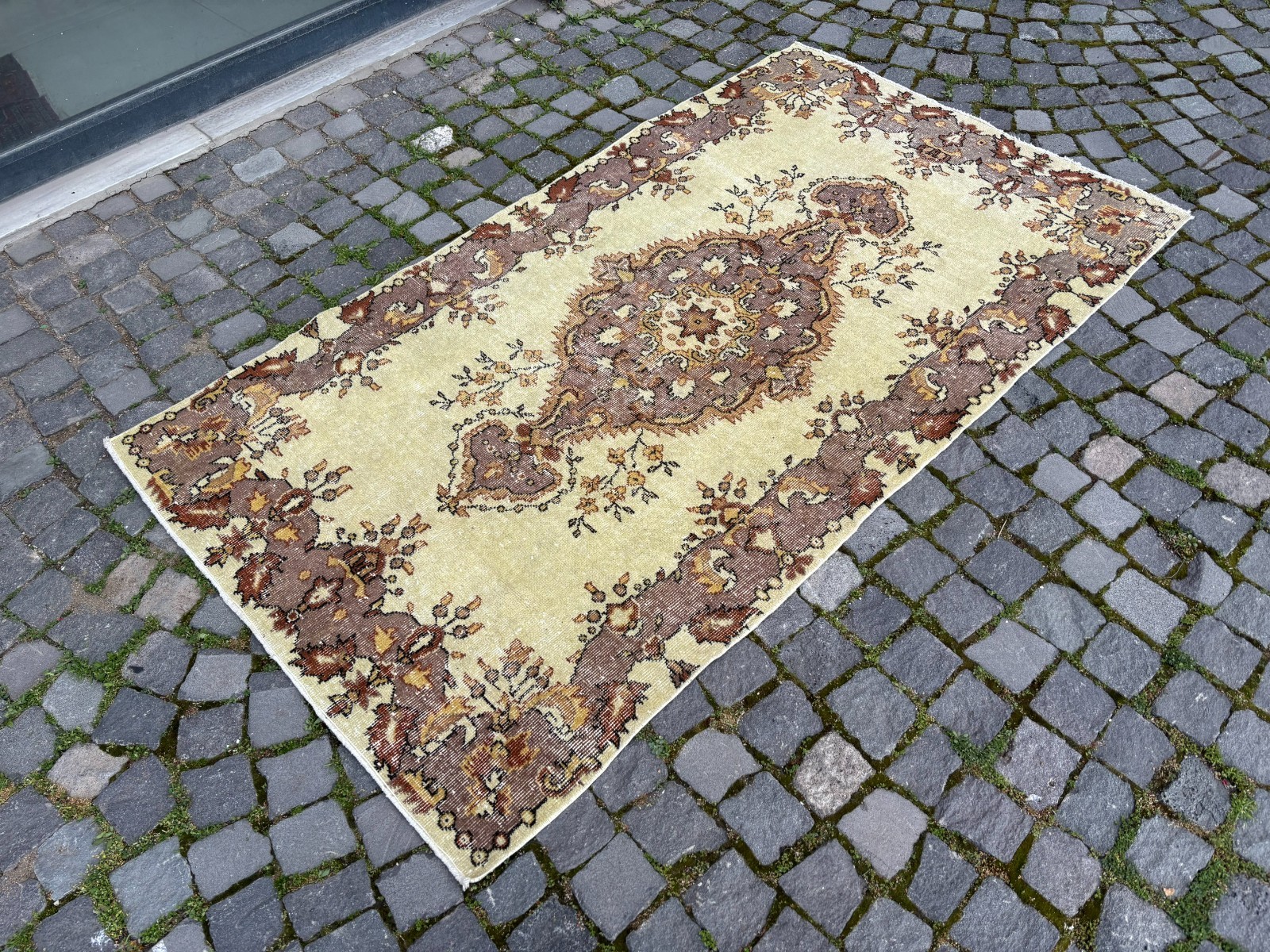 Wool rug, Area rug, Vintage rug, Turkish rug, Bohemian rug 3,8 x 6,8 ft