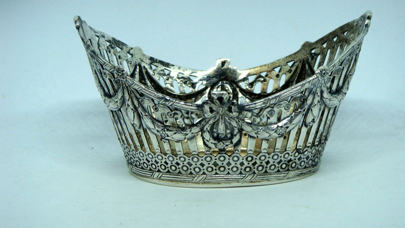 ANTIQUE HANAU and POLISH 800 SILVER MARKED RETICULATED BASKET/BOWL – NICE 3.0