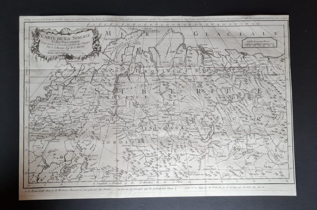 Antique (1768) French map – Siberia – Russia – Bellin