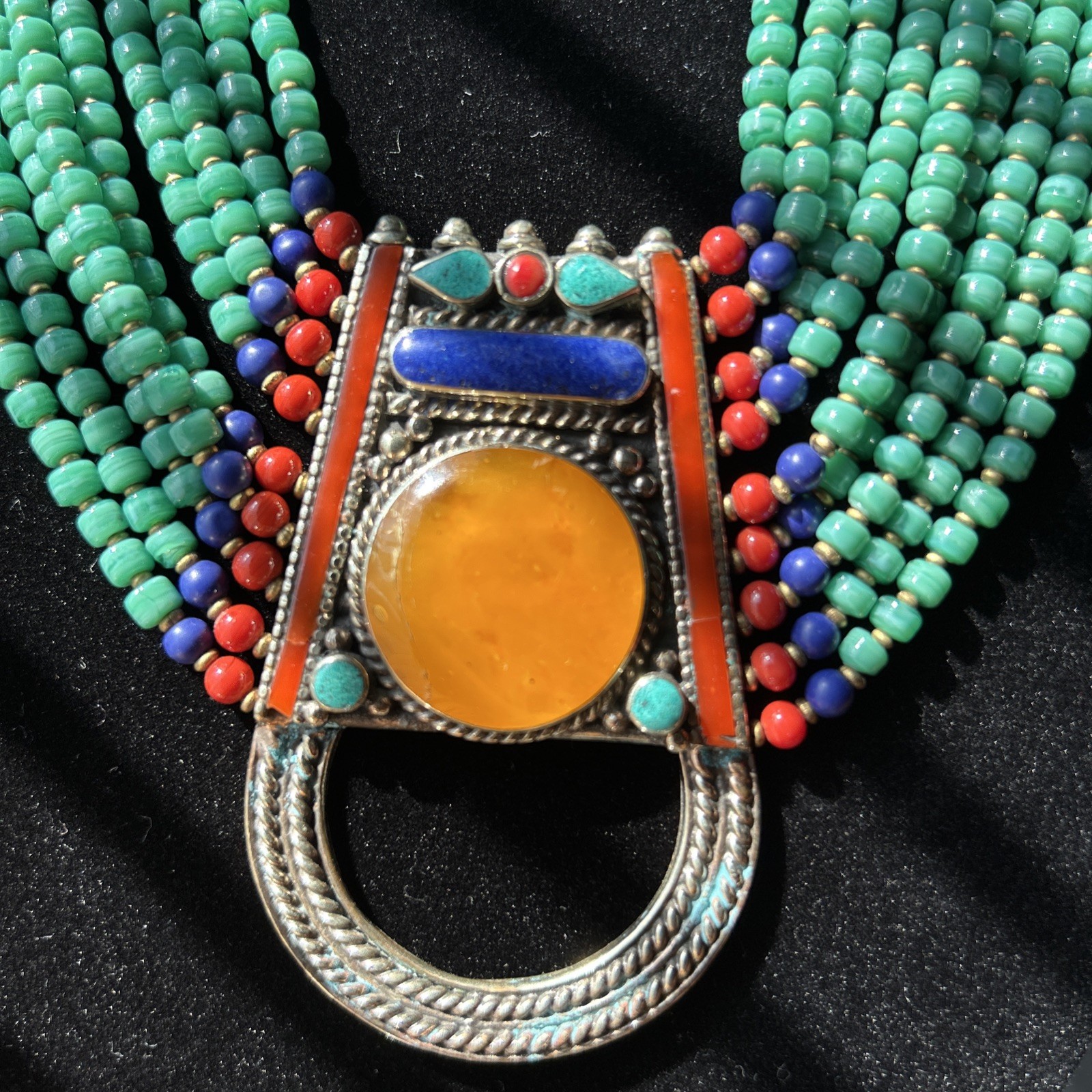 Multistrand Tibetan or Nepali Himalayan Statement Necklace