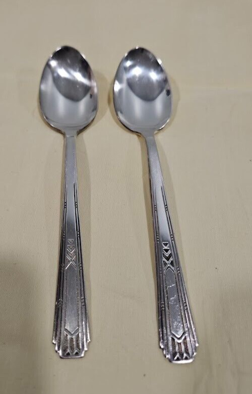 WM Rogers & Son 1932 Friendship pattern silver plated spoons set of 2 Vintage