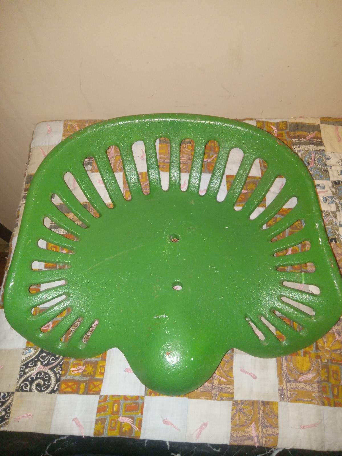 Large antique cast iron green farm tractor seat numbered 988 or 886 very heavy