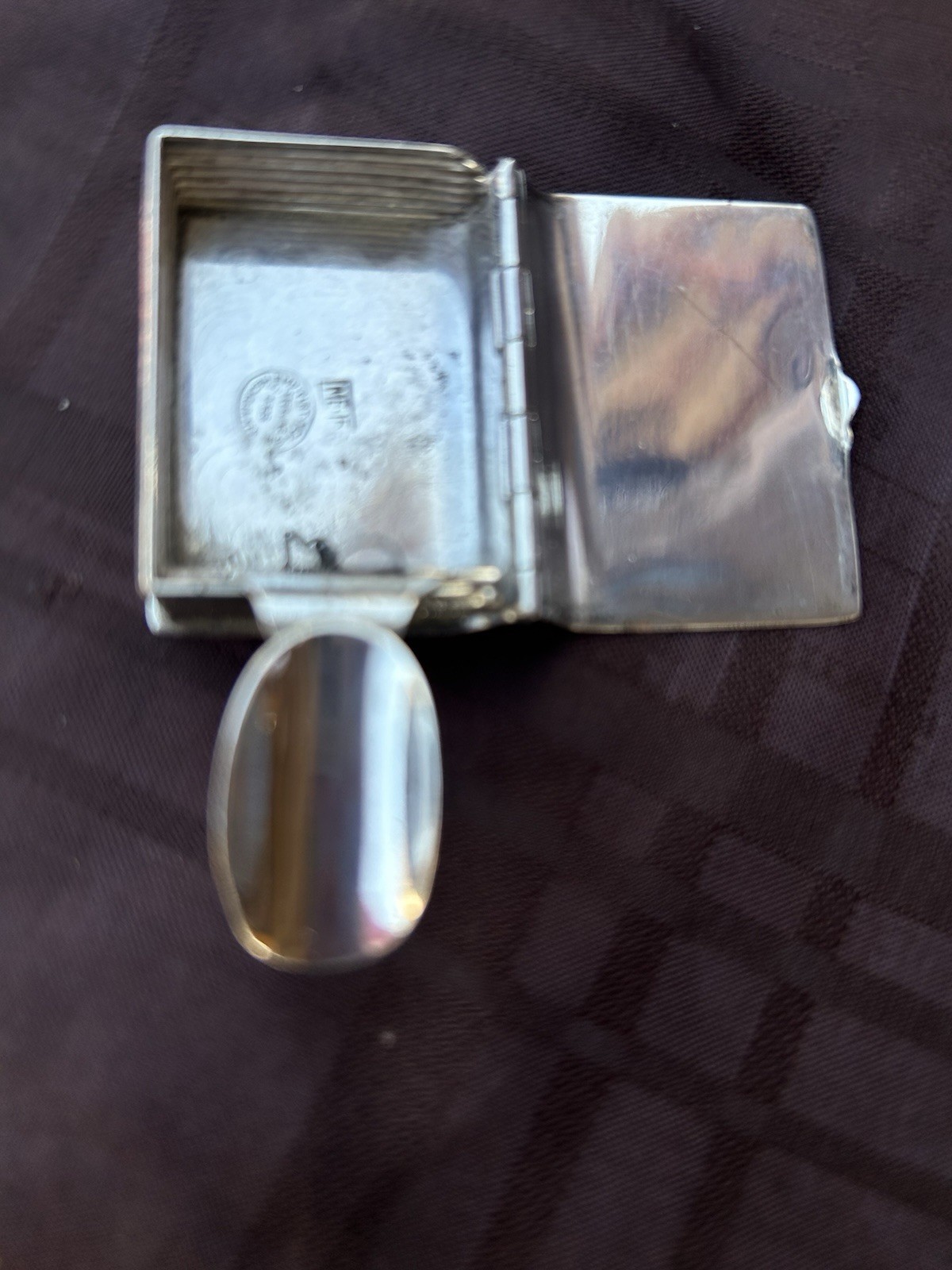Antique Sterling Silver .925 Travel Ashtray with Lid ExcellentCondition Rare