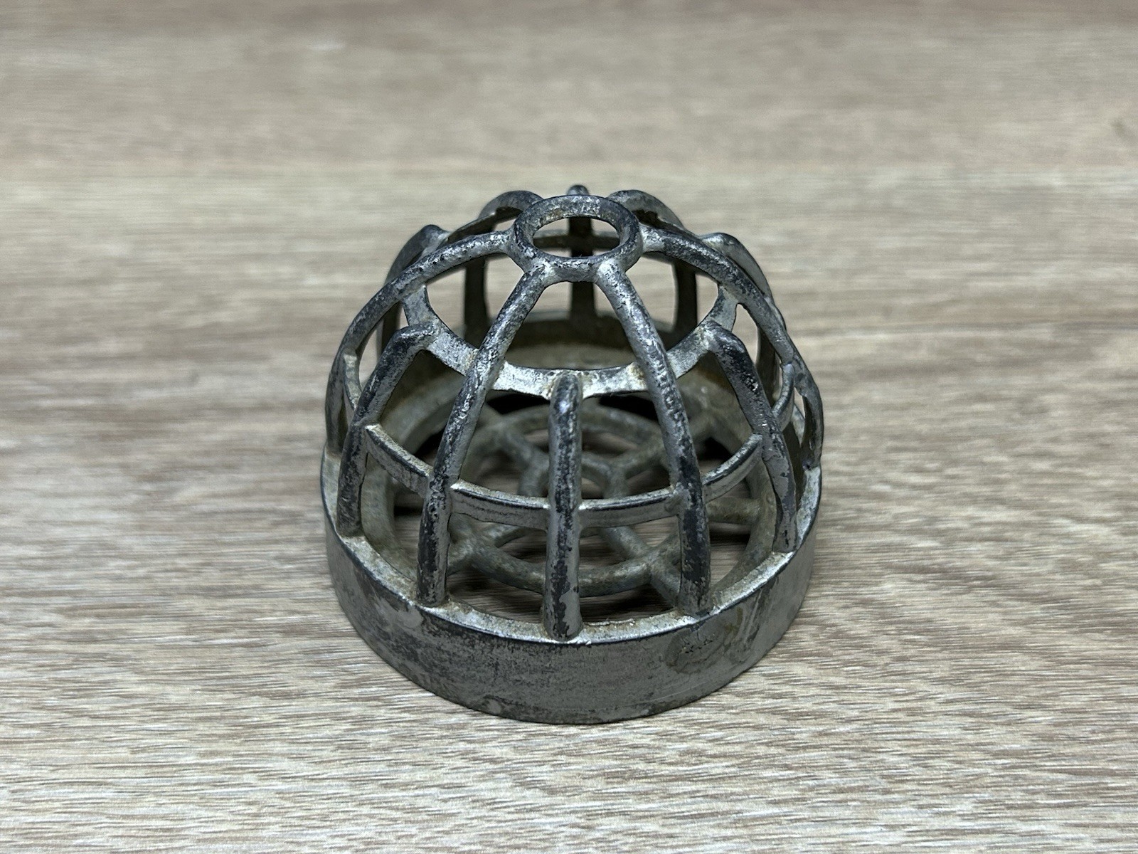 Vintage Metal Cage Domed Flower Frog Round Flower Holder