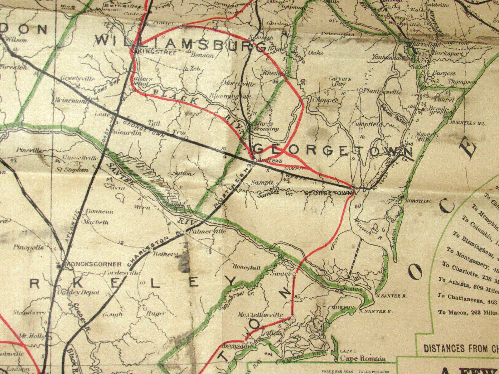 VINTAGE 1914 OFFICIAL MAP OF SOUTH CAROLINA SHOWING THE MAIN PUBLIC HIGHWAYS! SC