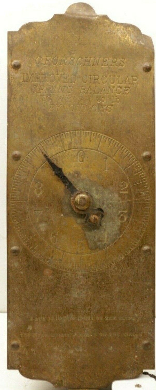 Vintage C. Forschner’s Improved Circular Spring Balance Weighs 30 Lb by Ounces