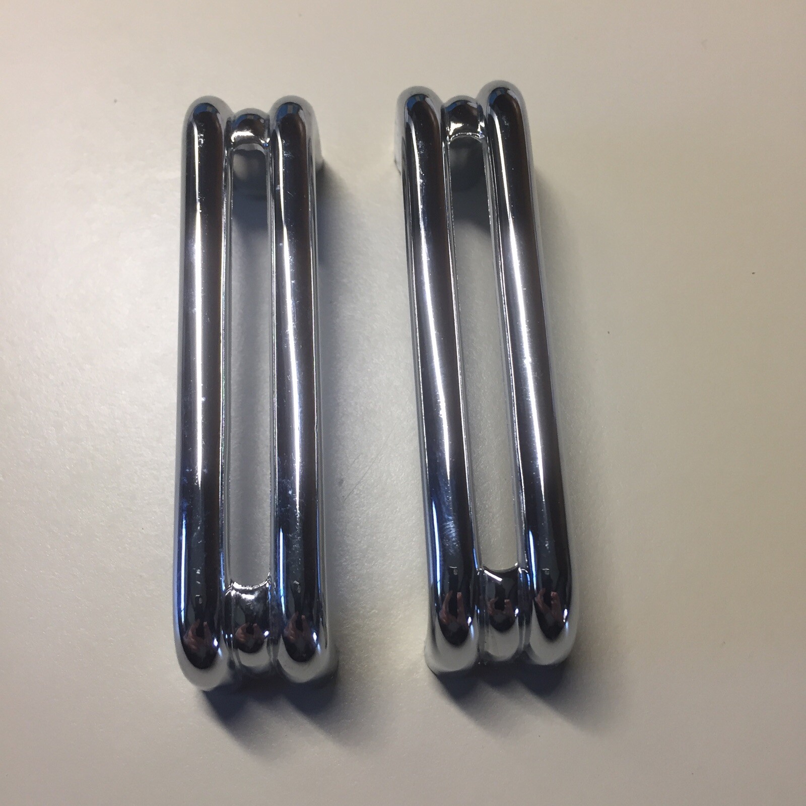 2 Vintage KBC Chrome Split Bar Drawer Pull Mid Century Style Lot B