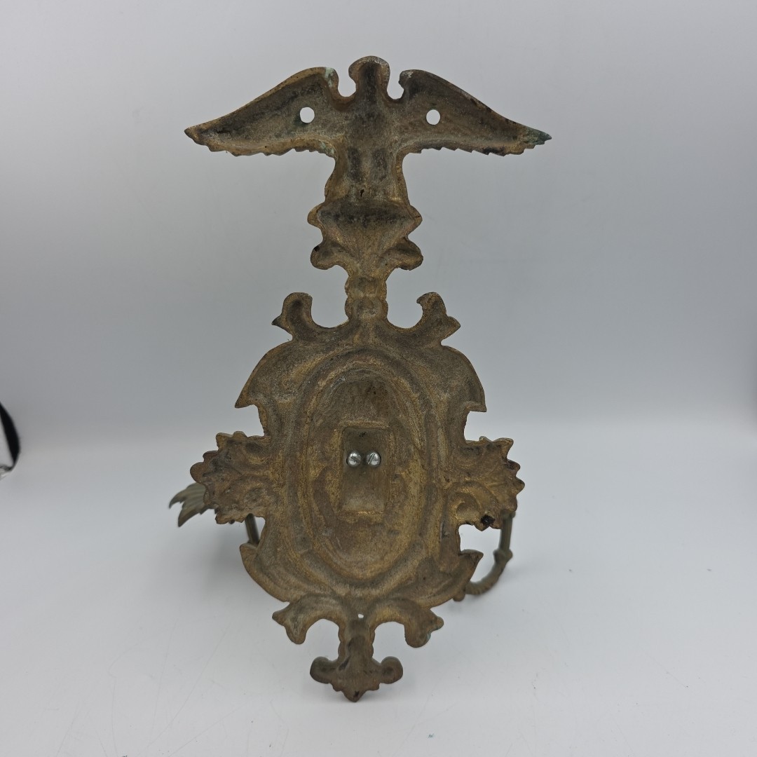 Vintage Brass American Eagle Wall Sconce, Double Candlestick Holder,