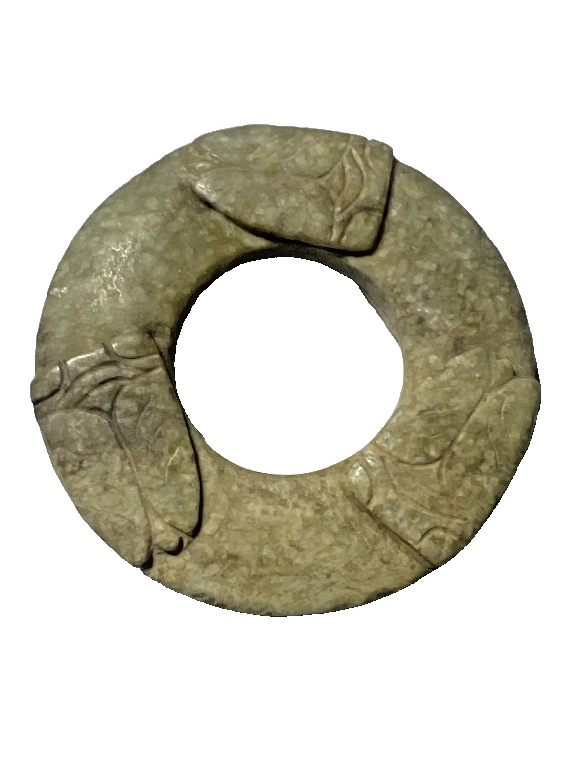 BLUE-GREEN CALEDON JADE PI DISC WITH CICADAS IN RELIEF. HAN DYNASTY,206BC-220AD.