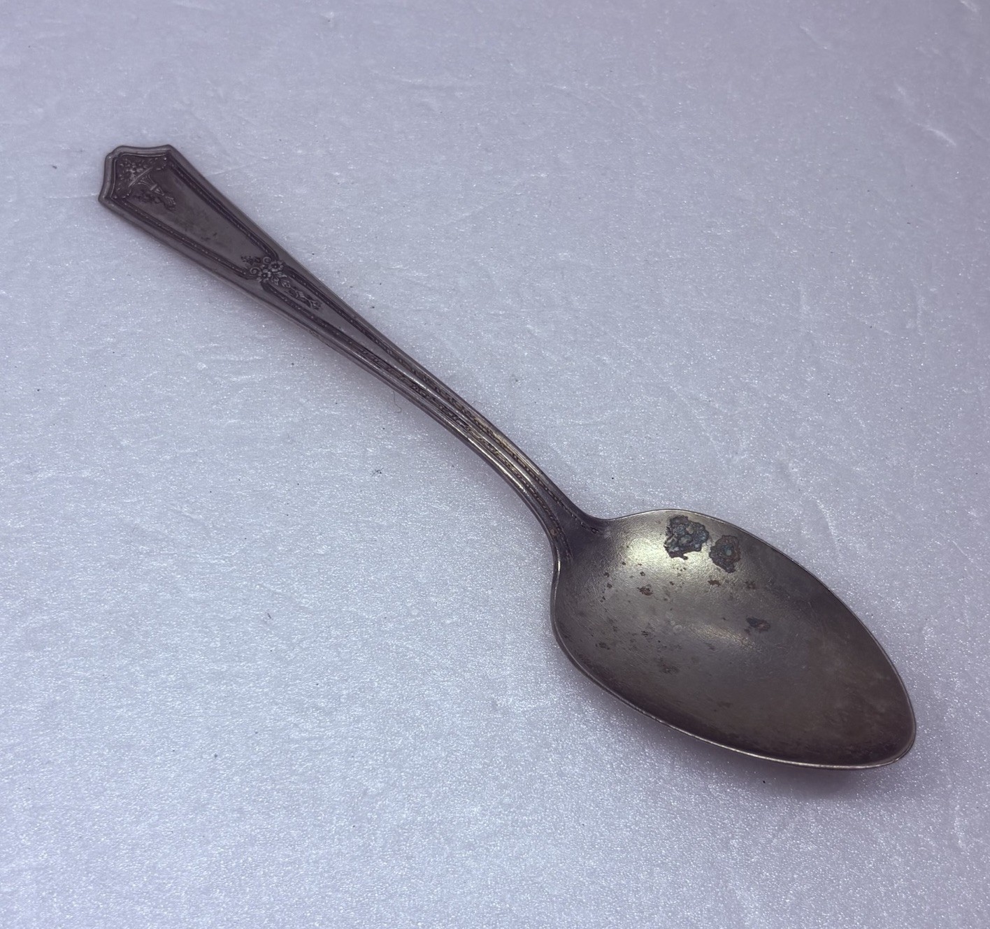 Vintage RCCO Bouquet Silver Plate Teaspoon 6” Ornate Floral Handle Art 29