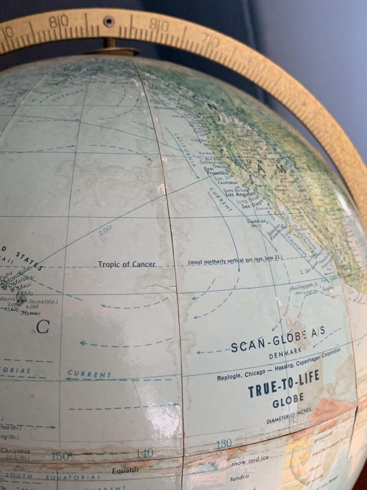 Vintage double axis mid century Scan Globe A/S World Globe Made in Denmark