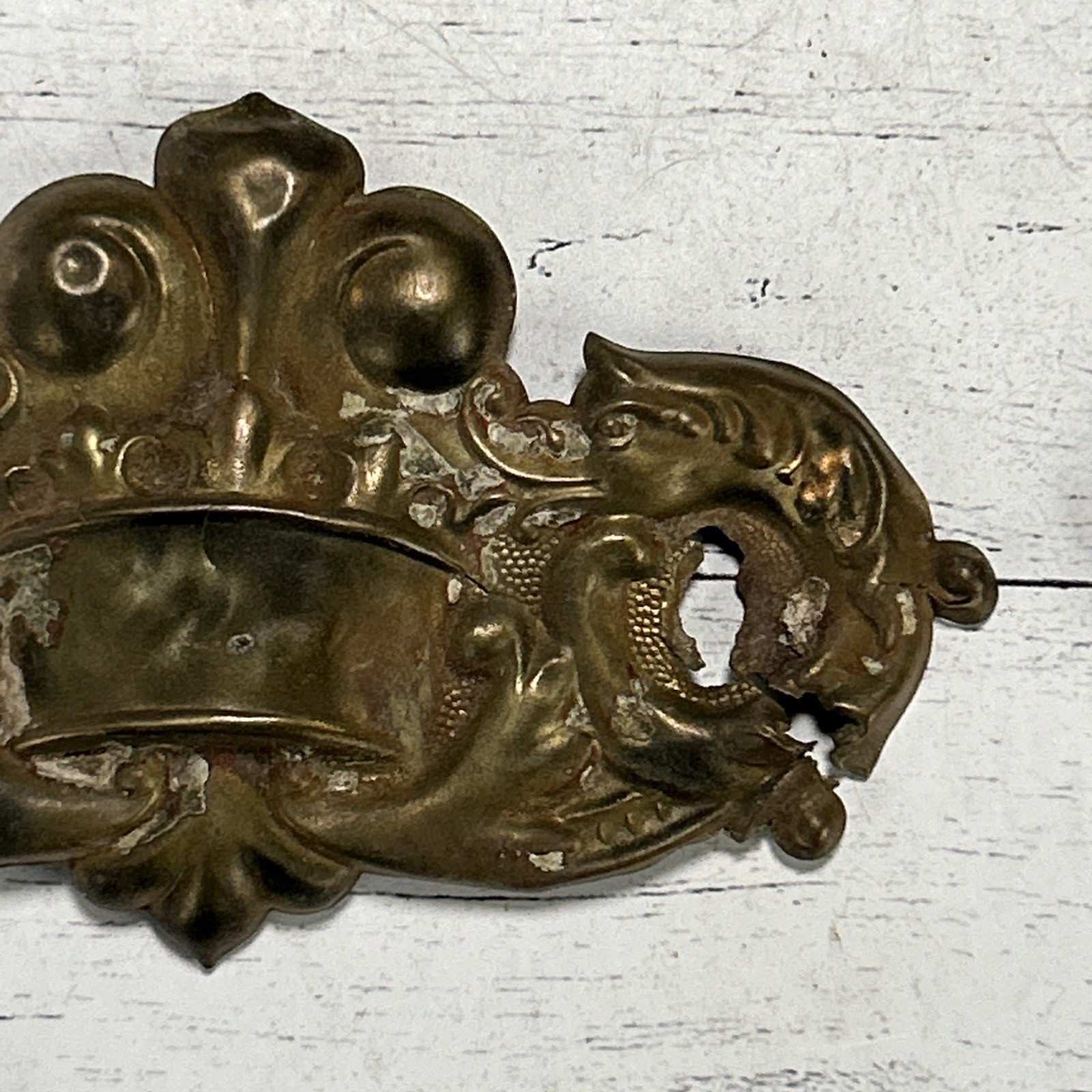 Antique Victorian Pressed Copper Drawer Pull Backplates 1880s-1900s Eastlake