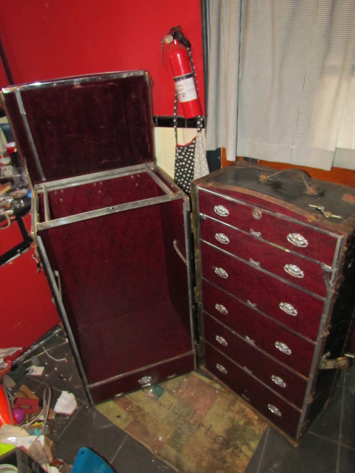Antique Pre-1920 Herbert & Meisel Steam Trunk Wardrobe Trunk Local Pick Up RARE