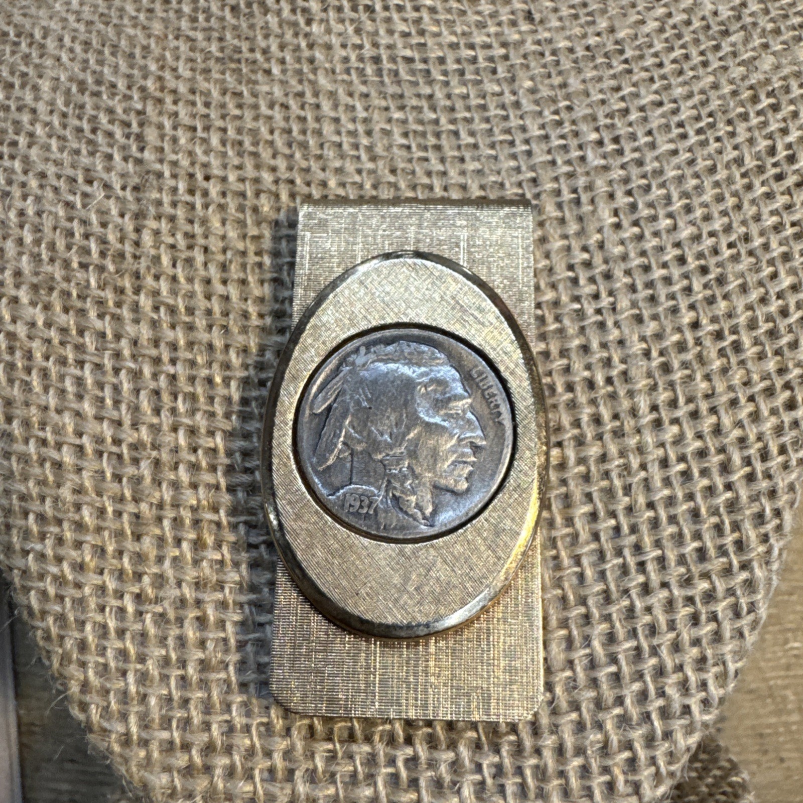 Vintage 1937 Indian Head Buffalo Nickel Coin Money Clip